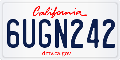 CA license plate 6UGN242