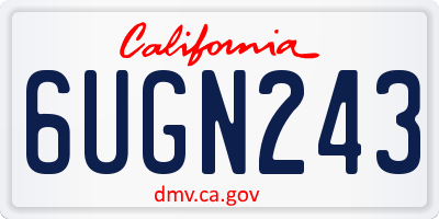CA license plate 6UGN243