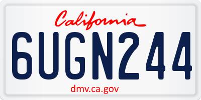 CA license plate 6UGN244
