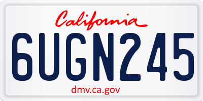CA license plate 6UGN245