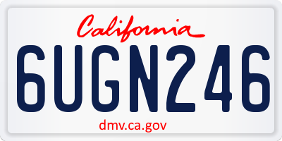 CA license plate 6UGN246