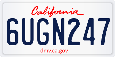CA license plate 6UGN247