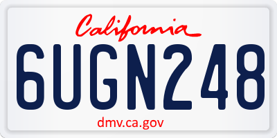 CA license plate 6UGN248