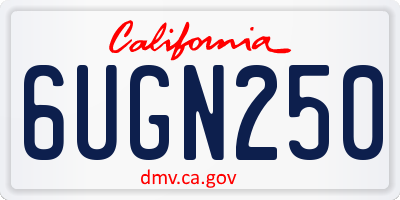 CA license plate 6UGN250