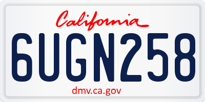 CA license plate 6UGN258