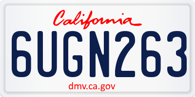 CA license plate 6UGN263