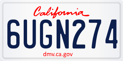 CA license plate 6UGN274