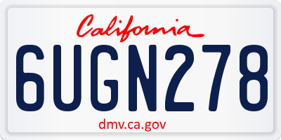 CA license plate 6UGN278