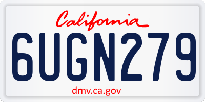 CA license plate 6UGN279
