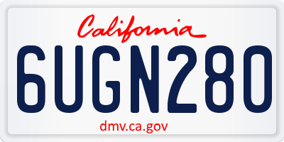 CA license plate 6UGN280