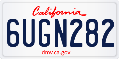 CA license plate 6UGN282
