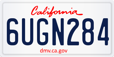 CA license plate 6UGN284