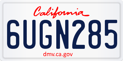 CA license plate 6UGN285