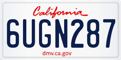 CA license plate 6UGN287