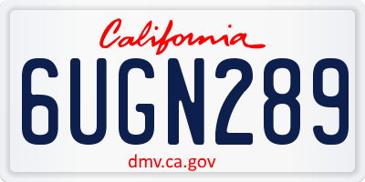 CA license plate 6UGN289