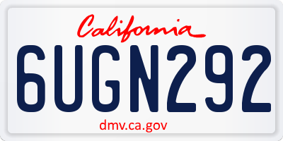 CA license plate 6UGN292