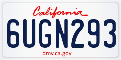 CA license plate 6UGN293
