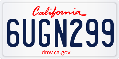 CA license plate 6UGN299