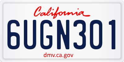 CA license plate 6UGN301