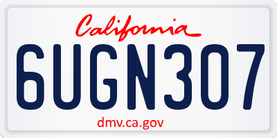 CA license plate 6UGN307