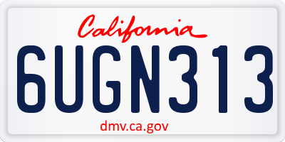CA license plate 6UGN313