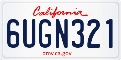 CA license plate 6UGN321