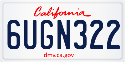 CA license plate 6UGN322