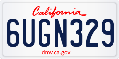 CA license plate 6UGN329