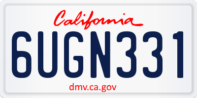 CA license plate 6UGN331