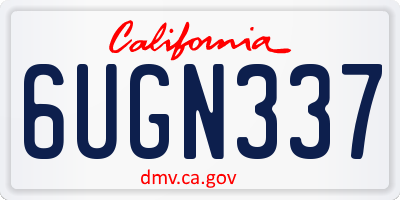 CA license plate 6UGN337