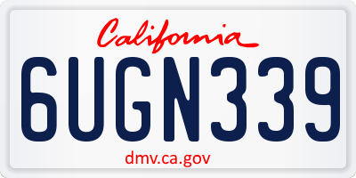 CA license plate 6UGN339