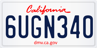 CA license plate 6UGN340