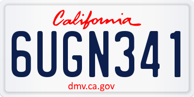 CA license plate 6UGN341