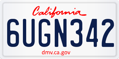 CA license plate 6UGN342