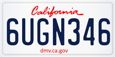 CA license plate 6UGN346