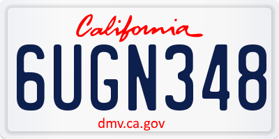 CA license plate 6UGN348