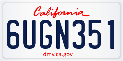CA license plate 6UGN351