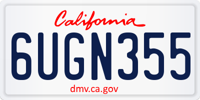 CA license plate 6UGN355