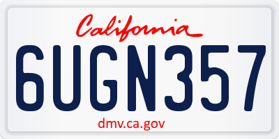 CA license plate 6UGN357