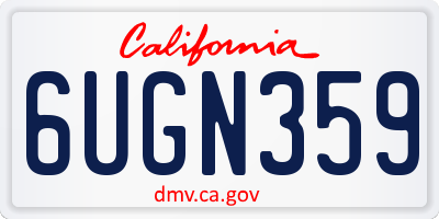 CA license plate 6UGN359