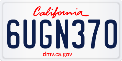 CA license plate 6UGN370