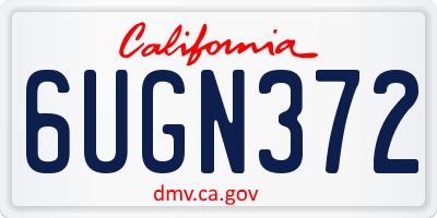 CA license plate 6UGN372