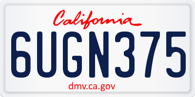 CA license plate 6UGN375