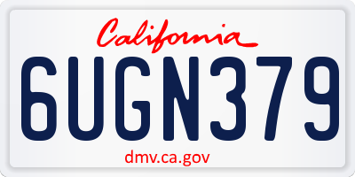 CA license plate 6UGN379