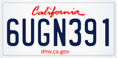 CA license plate 6UGN391