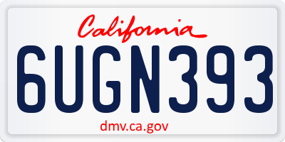 CA license plate 6UGN393