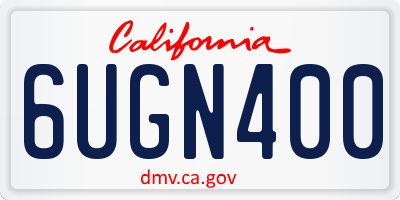 CA license plate 6UGN400