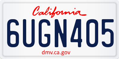 CA license plate 6UGN405