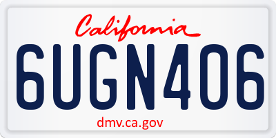 CA license plate 6UGN406