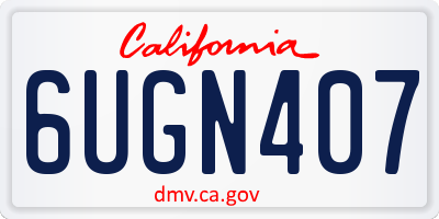 CA license plate 6UGN407